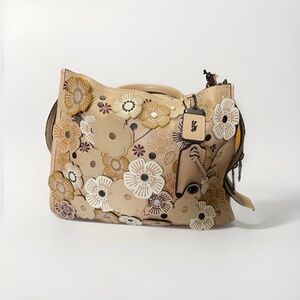 COACH 1941 Rogue 31 Tea Rose Appliqué Leather Tote